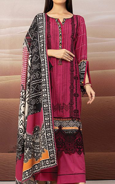 Edenrobe Crimson Cottel Suit | Pakistani Winter Dresses- Image 1