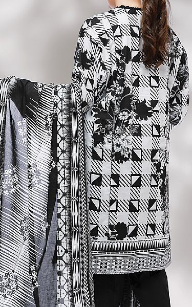 Edenrobe White/Black Lawn Suit | Pakistani Dresses in USA- Image 2