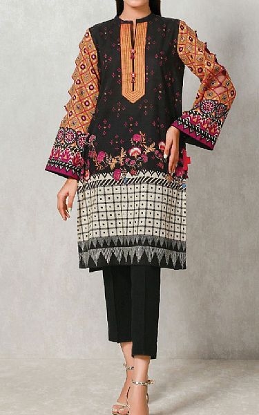 Edenrobe Black Khaddar Kurti | Pakistani Dresses in USA- Image 1