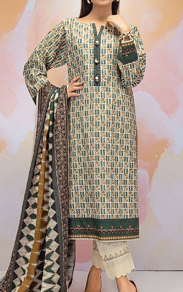 Edenrobe Ash White Khaddar Suit | Pakistani Dresses in USA- Image 1