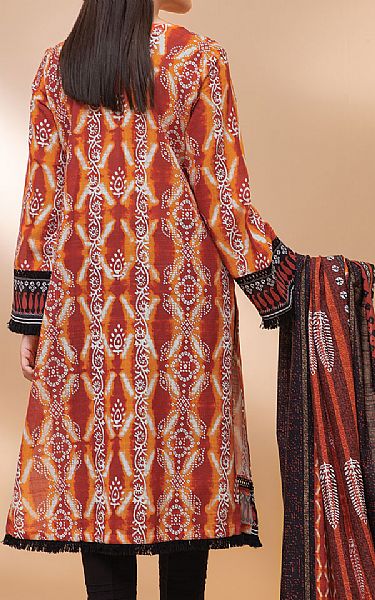 Edenrobe Auburn Red Khaddar Suit (2 Pcs) | Pakistani Dresses in USA- Image 2
