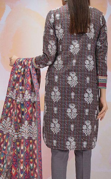 Edenrobe Dark Grey Khaddar Suit (2 Pcs) | Pakistani Dresses in USA- Image 2
