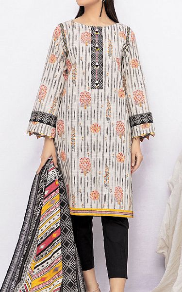Edenrobe White Khaddar Suit (2 Pcs) | Pakistani Dresses in USA- Image 1