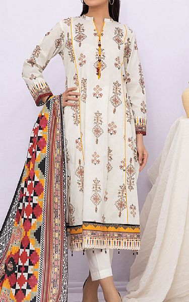 Edenrobe Off-white Khaddar Suit (2 Pcs) | Pakistani Dresses in USA- Image 1