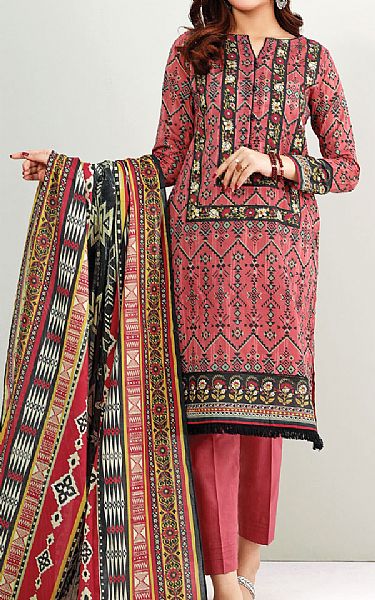 Edenrobe Brink Pink Khaddar Suit (2 Pcs) | Pakistani Dresses in USA- Image 1