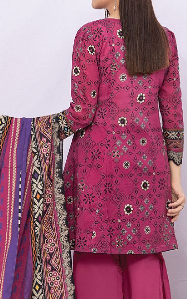 Edenrobe Hot Pink Khaddar Suit (2 Pcs) | Pakistani Dresses in USA- Image 2