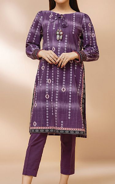 Edenrobe Plum Khaddar Kurti | Pakistani Dresses in USA- Image 1
