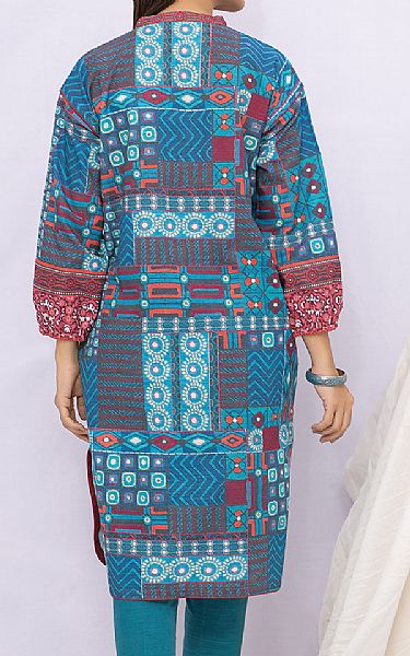 Edenrobe Turquoise Khaddar Kurti | Pakistani Dresses in USA- Image 2