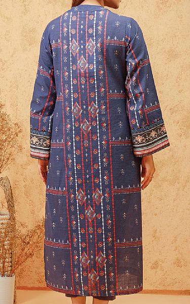 Edenrobe Navy Blue Khaddar Kurti | Pakistani Dresses in USA- Image 2