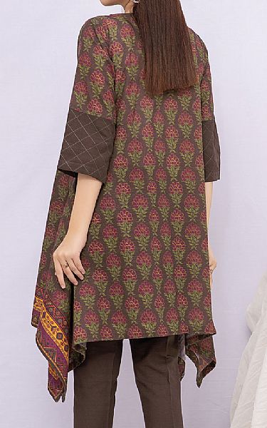 Edenrobe Coffee Brown Khaddar Kurti | Pakistani Dresses in USA- Image 2