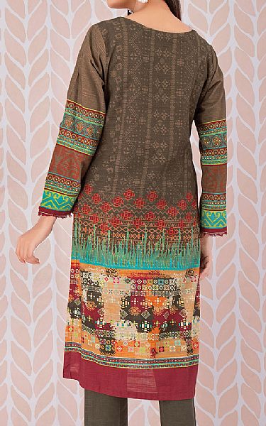 Edenrobe Umber Brown Khaddar Kurti | Pakistani Dresses in USA- Image 2