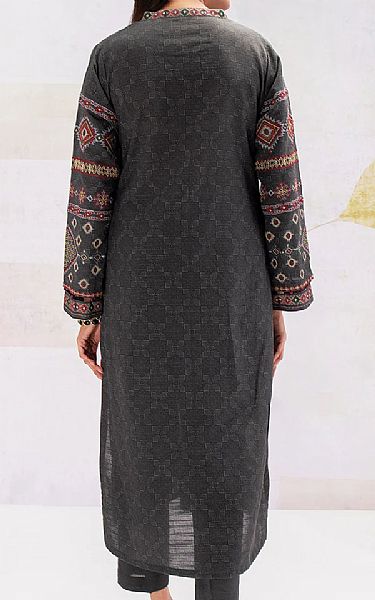 Edenrobe Dark Grey Khaddar Kurti | Pakistani Dresses in USA- Image 2