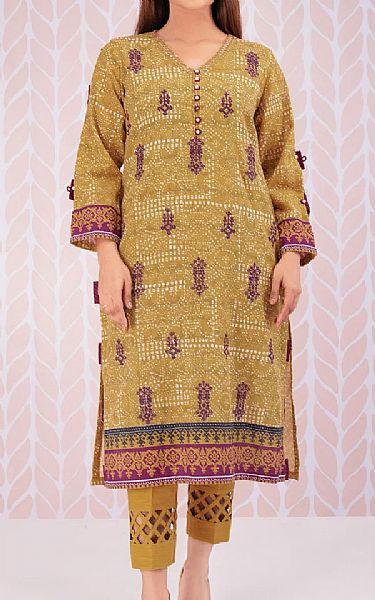 Edenrobe Saffron Yellow Khaddar Kurti | Pakistani Dresses in USA- Image 1