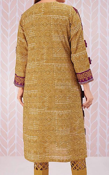 Edenrobe Saffron Yellow Khaddar Kurti | Pakistani Dresses in USA- Image 2