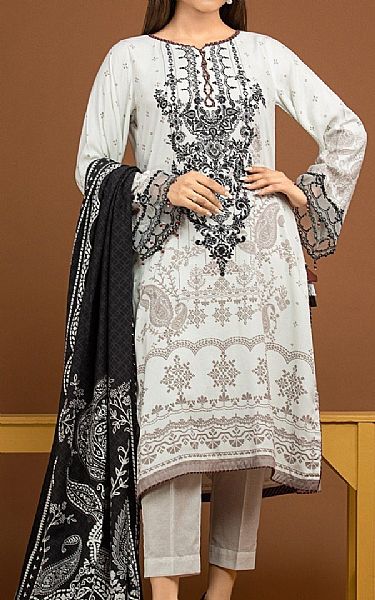 Edenrobe White Viscose Suit (2 pcs) | Pakistani Winter Dresses- Image 1