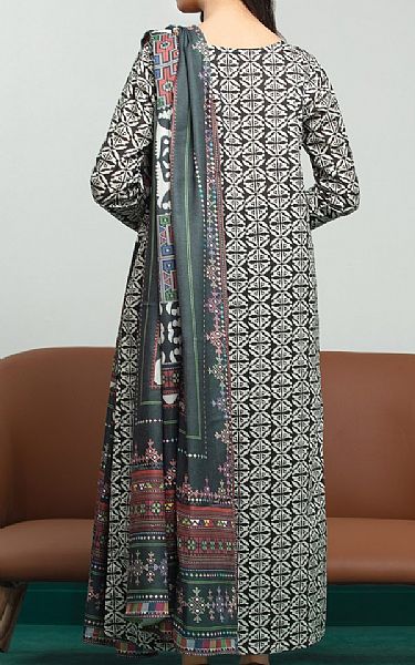 Edenrobe Black/White Khaddar Suit | Pakistani Winter Dresses- Image 2