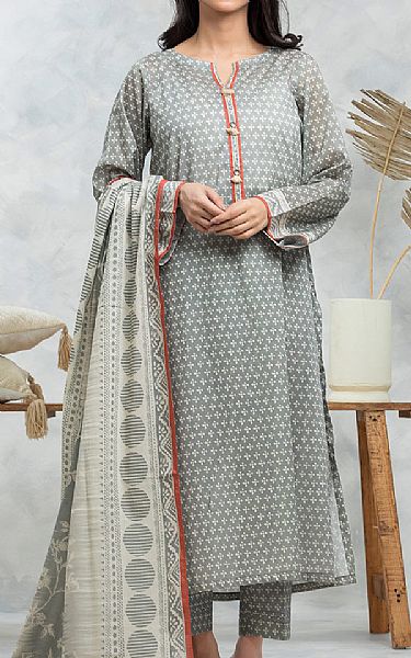 Edenrobe Grey Cambric Suit (2 pcs) | Pakistani Lawn Dress in USA- Image 1