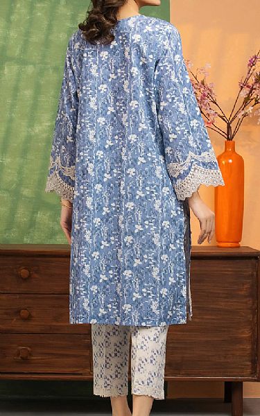 Edenrobe Dark Pastel Blue Lawn Suit (2 pcs) | Pakistani Lawn Dress in USA- Image 2