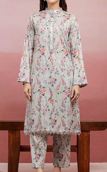 Edenrobe Grey Lawn Suit (2 pcs) | Pakistani Lawn Dress in USA- Image 1
