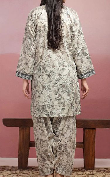Edenrobe Beige Lawn Suit (2 pcs) | Pakistani Lawn Dress in USA- Image 2