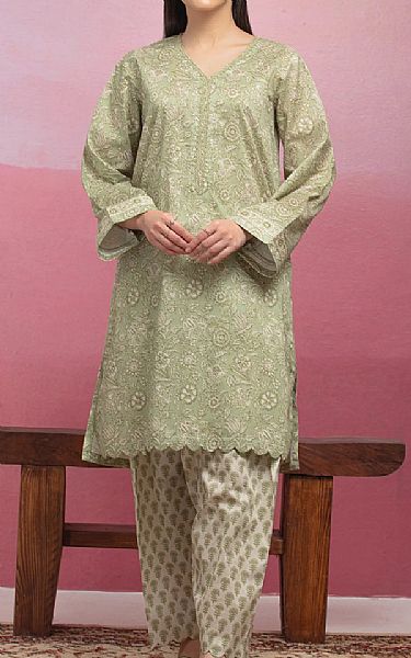 Edenrobe Pistachio Green Lawn Suit (2 pcs) | Pakistani Lawn Dress in USA- Image 1