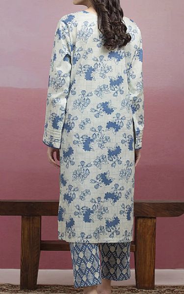 Edenrobe Off White/Slate Blue Lawn Suit (2 pcs) | Pakistani Lawn Dress in USA- Image 2