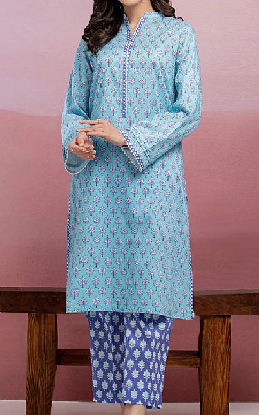 Edenrobe Sky Blue Lawn Suit (2 pcs) | Pakistani Lawn Dress in USA- Image 1