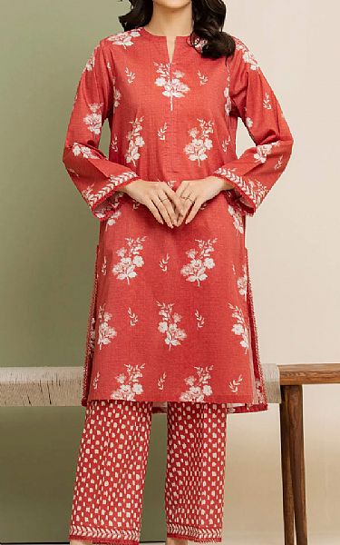 Edenrobe Light Red Lawn Suit (2 pcs) | Pakistani Lawn Dress in USA- Image 1