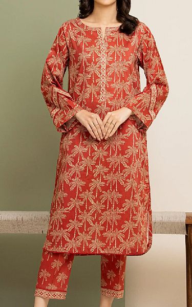 Edenrobe Faded Red Lawn Suit (2 pcs) | Pakistani Lawn Dress in USA- Image 1