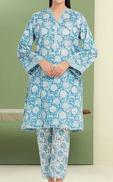Edenrobe Fountain Blue Lawn Suit (2 pcs) | Pakistani Lawn Dress in USA- Image 1