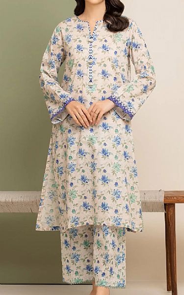 Edenrobe Light Beige Lawn Suit (2 pcs) | Pakistani Lawn Dress in USA- Image 1