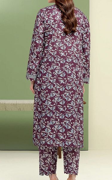 Edenrobe Plum Lawn Suit (2 pcs) | Pakistani Lawn Dress in USA- Image 2