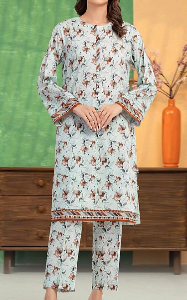Edenrobe Off White/Pale Blue Lawn Suit (2 pcs) | Pakistani Lawn Dress in USA- Image 1