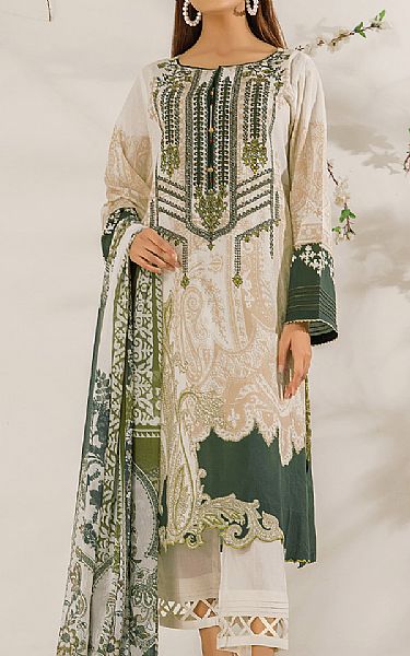 Edenrobe Off-white Lawn Suit | Pakistani Dresses in USA- Image 1