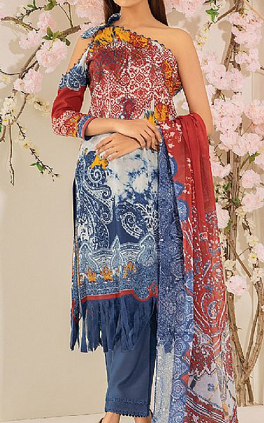 Edenrobe Multi Color Lawn Suit | Pakistani Dresses in USA- Image 1