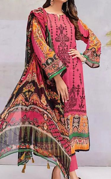 Edenrobe Brink Pink Khaddar Suit | Pakistani Winter Dresses- Image 1
