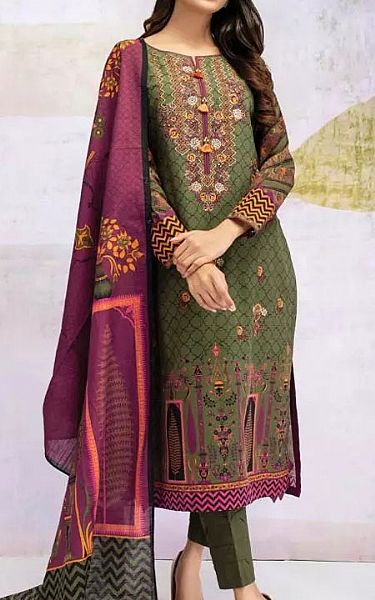 Edenrobe Fern Green Khaddar Suit | Pakistani Winter Dresses- Image 1