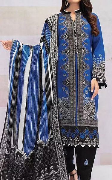 Edenrobe Royal Blue Khaddar Suit | Pakistani Winter Dresses- Image 1