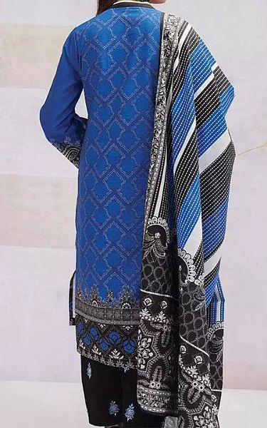 Edenrobe Royal Blue Khaddar Suit | Pakistani Winter Dresses- Image 2