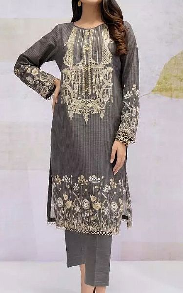 Edenrobe Dark Grey Khaddar Kurti | Pakistani Winter Dresses- Image 1
