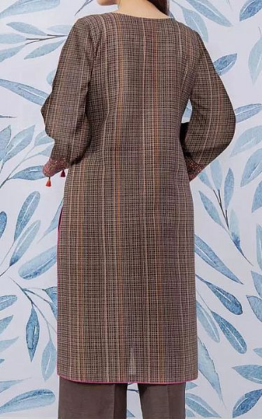 Edenrobe Umber Brown Khaddar Kurti | Pakistani Winter Dresses- Image 2
