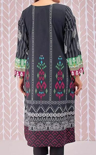 Edenrobe Charcoal Cotton Kurti | Pakistani Winter Dresses- Image 2