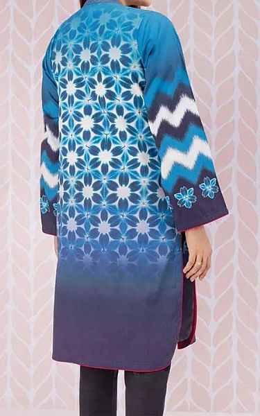 Edenrobe Turquoise Cotton Kurti | Pakistani Winter Dresses- Image 2