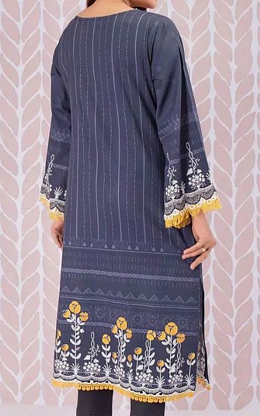 Edenrobe Navy Cotton Kurti | Pakistani Winter Dresses- Image 2