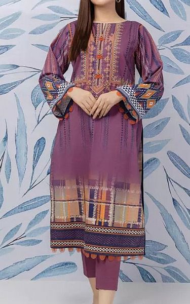Edenrobe Mauve Cotton Kurti | Pakistani Winter Dresses- Image 1