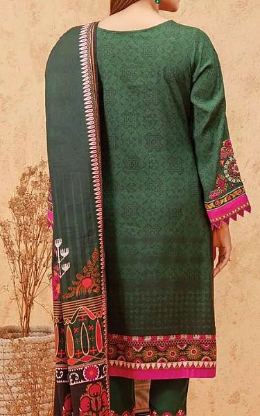 Edenrobe Hunter Green Viscose Suit | Pakistani Winter Dresses- Image 2