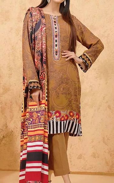 Edenrobe Bronze Viscose Suit | Pakistani Winter Dresses- Image 1