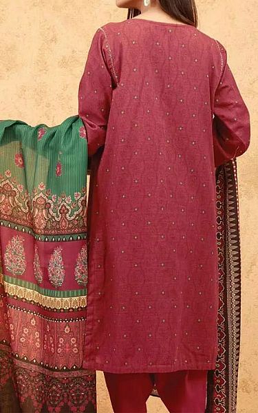 Edenrobe Crimson Khaddar Suit | Pakistani Winter Dresses- Image 2