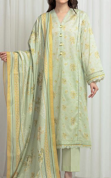 Edenrobe Light Green Lawn Suit | Pakistani Lawn Dress in USA- Image 1