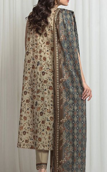 Edenrobe Beige Lawn Suit | Pakistani Lawn Dress in USA- Image 2